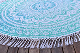 Yantra Turq Ombre Beach Mandala Round Throw
