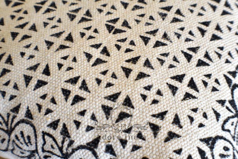 Geometrical Block Print Cotton Dari Cushion Cover Euro Size 65x65cm