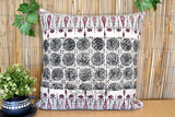 Block Print Tilak Cotton Dari Cushion Cover Burgundy Euro Size 65x65cm