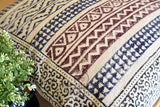 Geometrical zigzag Block Print Cotton Dari Cushion Cover Size 65x65cm