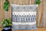 Block Print Tilak Cotton Dari Cushion Cover Burgundy Blue Size 65x65cm