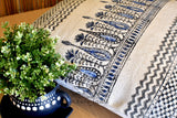 Block Print Tilak Cotton Dari Cushion Cover Burgundy Blue Size 65x65cm
