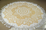 Passion Gold Mandala Beach Round Throw