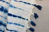 Indigo Tie and Dye  Shibori Cotton Sluby Bohemian Throw