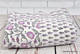 Indian Handmade Purple Hand Block Patchwork Reversible Kantha Quilt