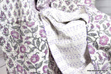 Purple Hand Block Patchwork Kantha Quilt
