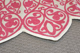 Pink Mandala Block Print Dhurrie Carpet Rug