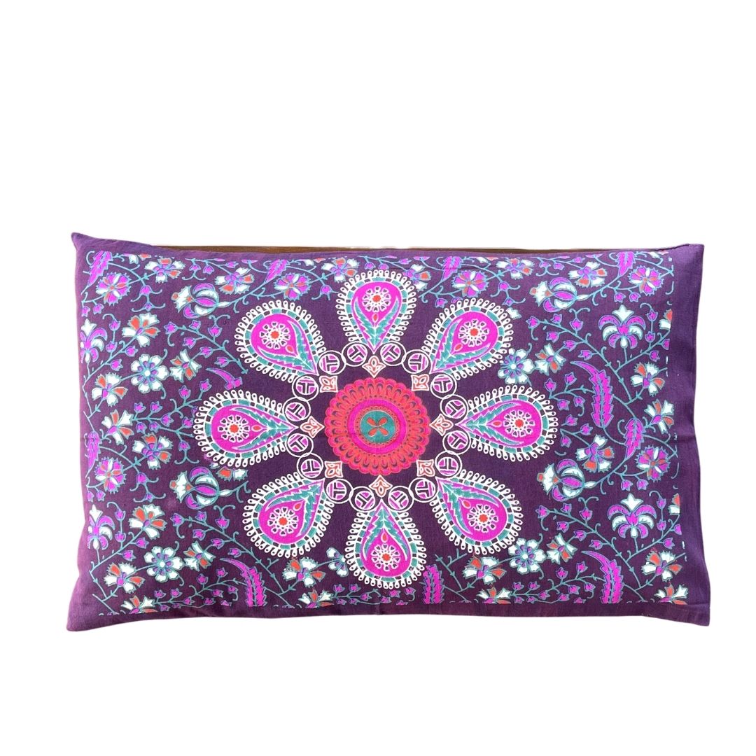 Harmony Purple Border Cotton Mandala Pillow Set 2 Pcs - Adore India   