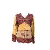 Indian Handmade Reversible Cotton Vintage Kantha Quilted Jacket MED-3