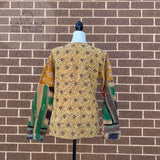 Indian Handmade Reversible Cotton Vintage Kantha Quilted Jacket MED-7