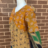 Indian Handmade Reversible Cotton Vintage Kantha Quilted Jacket MED-7