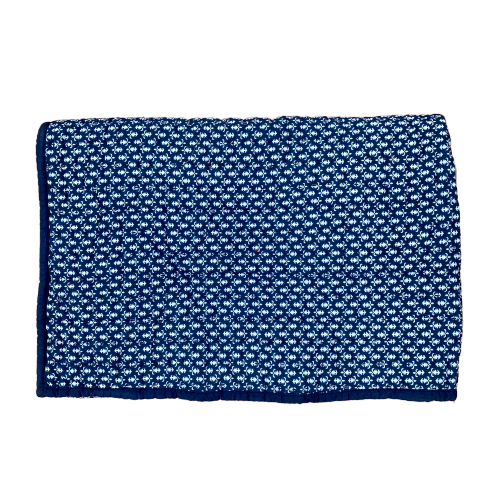 Indigo Royal Print Cotton Reversible Padded Baby Quilt Bedspread