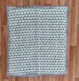 Umbrella Print Cotton Reversible Baby Kantha Quilted Cot Crib Set