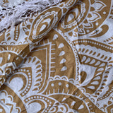 Bohemian Gold Printed Cotton Mandala Beach Roundie