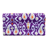 Indian Handmade Purple Paisley Ikat Print Kantha Quilt Bedspread