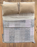 Purple Hand Block Patchwork Kantha Quilt