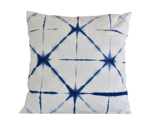 Hand Made Indigo Tie and Dye Orion Cushion Cover 40cms
