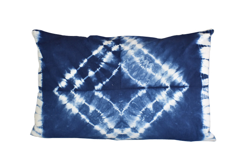 Hand Made Indigo Tie and Dye Sqaure Pillow Cover - Adore India   