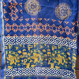 Indian Handmade Mandala Chanderi Vintage Silk Boho Scarf Stole