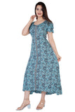 Esme Turquoise Paisley Printed Bohemian Dress
