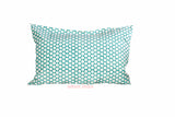 Turquoise Polka Dot Block Print Canvas Cotton Cushion Cover Pillow 2Pcs