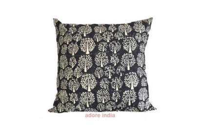 Tree of Life Black Hand Block Print Cushions 2 Pcs