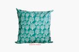 Tree of Life Turquoise Block Print Canvas Cotton Cushion Cover Pillow 2Pcs