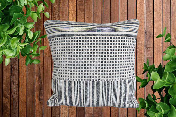 Geometrical Block Print Cotton Dari Cushion Cover Euro Size 65cm - Adore India   