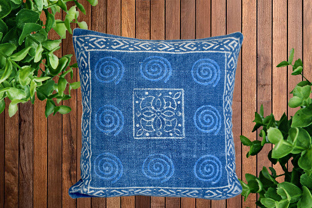 Block Print Heavy Cotton Dari Cushion Cover 60x60cm