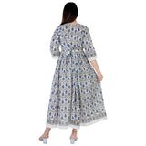 Cicely Hand Block Printed Soft Cotton Dress Maxi