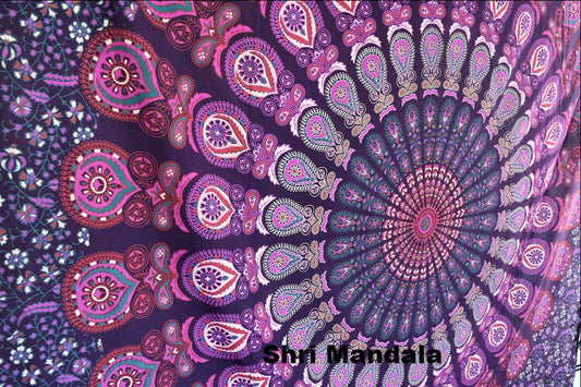 Harmony Pink Purple Mandala Throw - Adore India   