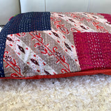 Silk Vintage Kantha Patchwork Pillow Cover 9