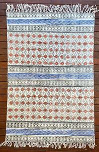 Handmade Beautiful Block Print Dari Cotton Carpet Passion