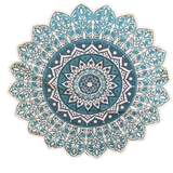 Handmade Green Turquoise Mandala Block Print Cotton Dhurrie Carpet Rug