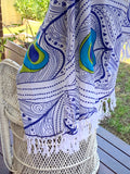 Peacock Mandala Beach Round Throw