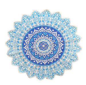 Blue Mandala Block Print Dhurrie Carpet Rug