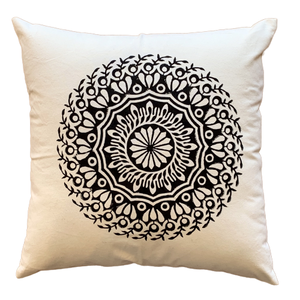 Black Mandala Cushion Cover