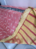 Indian Handmade Reversible Vintage Kantha Quilt Bedspread Geeta