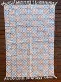 Handmade Beautiful Floral Block Print Cotton Dari Carpet
