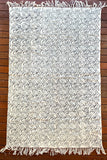 Handmade Beautiful French Block Print Cotton Dari Carpet