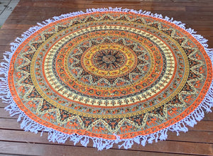 Good Luck Star Mandala Beach Round Throw
