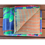 Indian Vintage Hand Made Kantha Quilt Throw Malini
